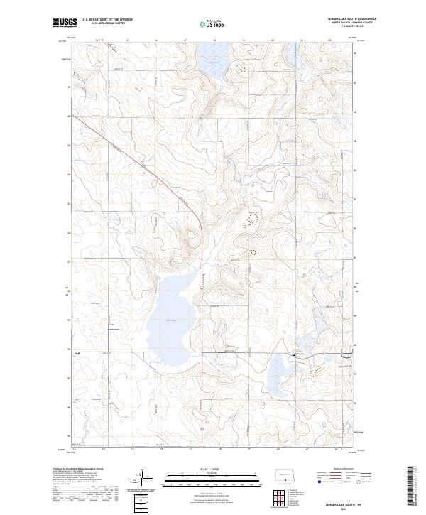 Senger Lake South, ND — USGS 7.5-minute topo (2024)