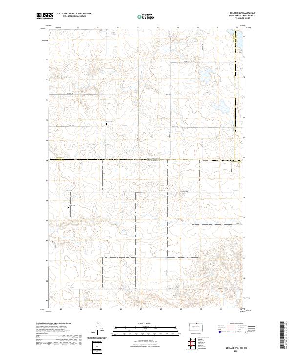 Zeeland NW, SD-ND — USGS 7.5-minute topo (2021)