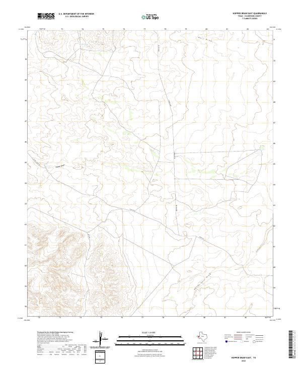 Hopper Draw East, TX — USGS 7.5-minute topo (2022)