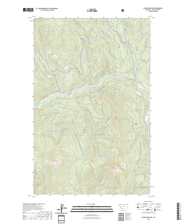 Clark Mountain, MT — USGS 7.5-minute topo (2024)