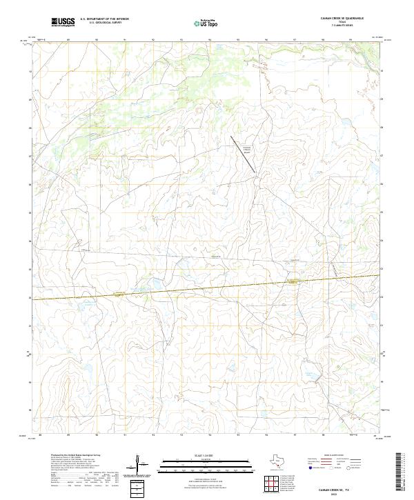 Caiman Creek SE, TX — USGS 7.5-minute topo (2022)