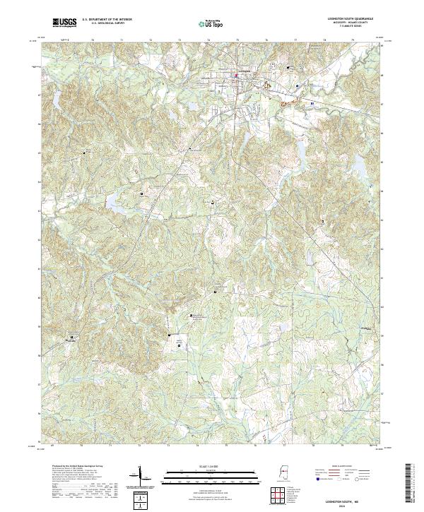 Lexington South, MS — USGS 7.5-minute topo (2024)