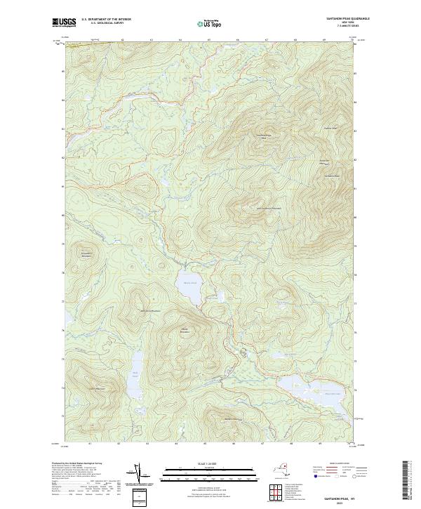 Santanoni Peak, NY — USGS 7.5-minute topo (2023)