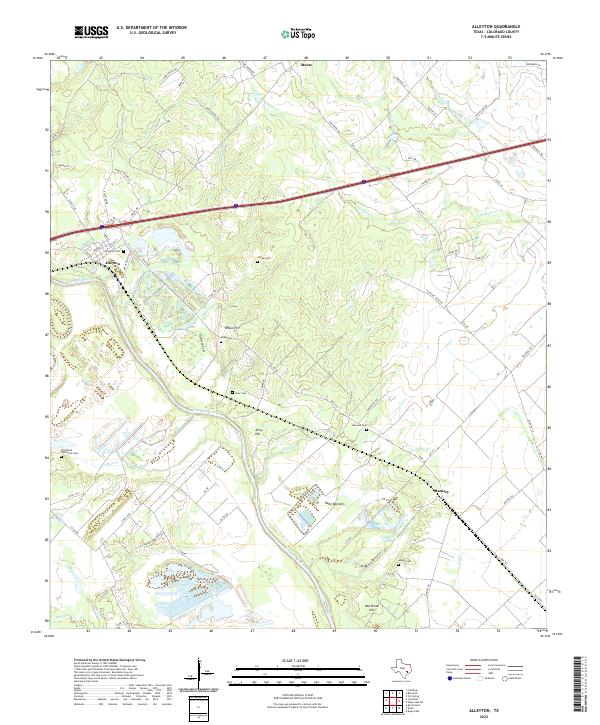 Alleyton, TX — USGS 7.5-minute topo (2022)