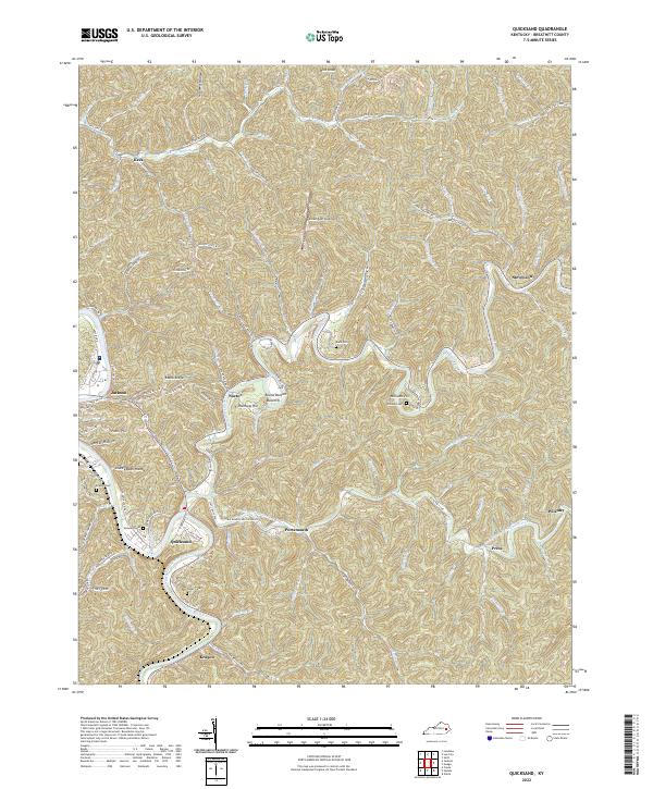 Quicksand, KY — USGS 7.5-minute topo (2022)
