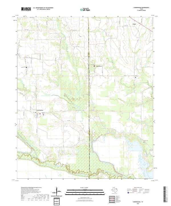 Cunningham, TX — USGS 7.5-minute topo (2022)