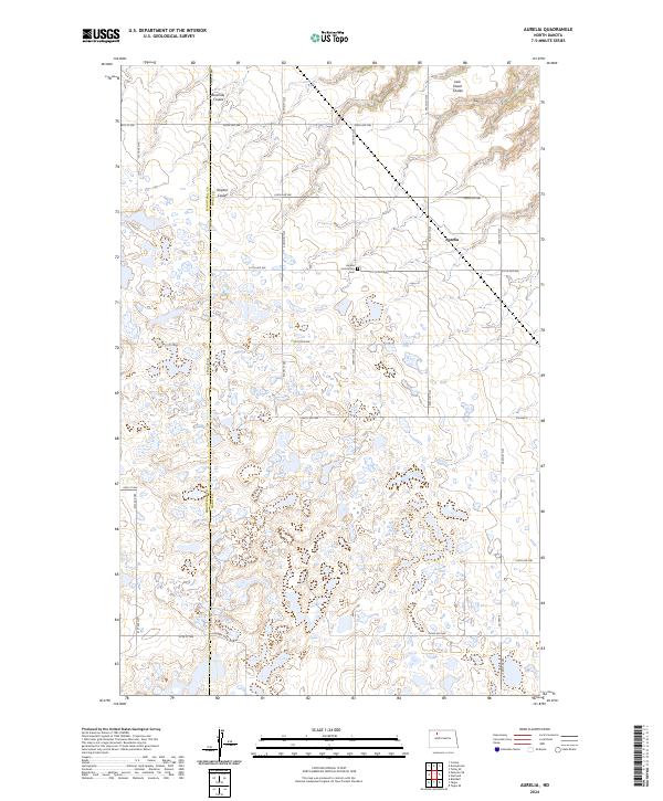 Aurelia, ND — USGS 7.5-minute topo (2024)