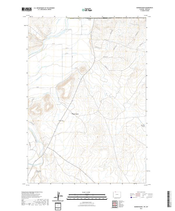 Badger Basin, WY-MT — USGS 7.5-minute topo (2021)