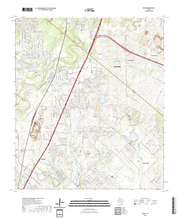 Buda, TX — USGS 7.5-minute topo (2022)