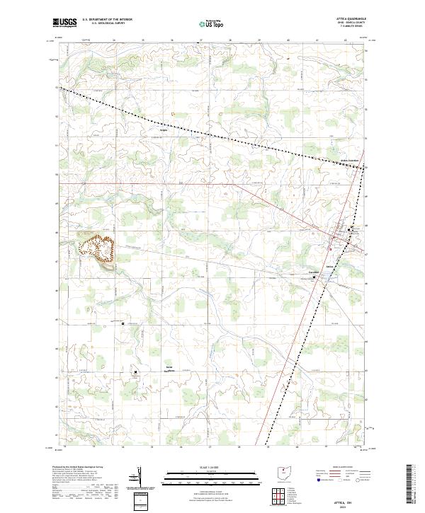 Attica, OH — USGS 7.5-minute topo (2023)