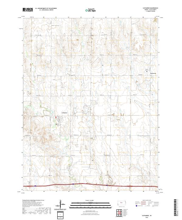 Catharine, KS — USGS 7.5-minute topo (2022)