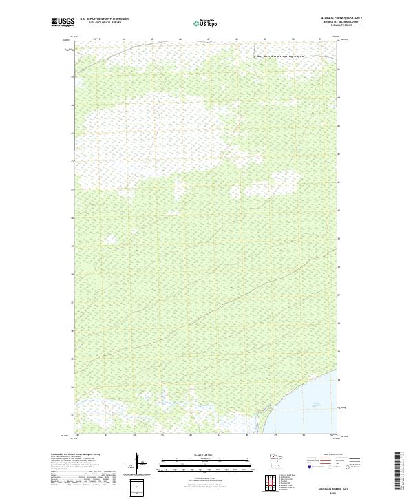 Manomin Creek, MN — USGS 7.5-minute topo (2022)