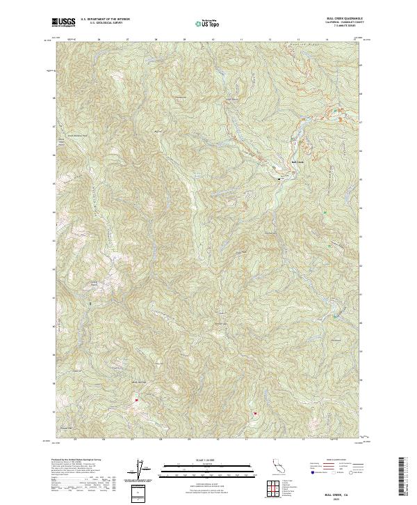 Bull Creek, CA — USGS 7.5-minute topo (2023)