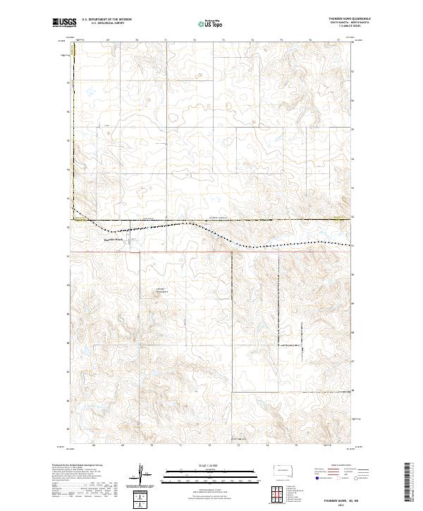 Thunder Hawk, SD-ND — USGS 7.5-minute topo (2021)