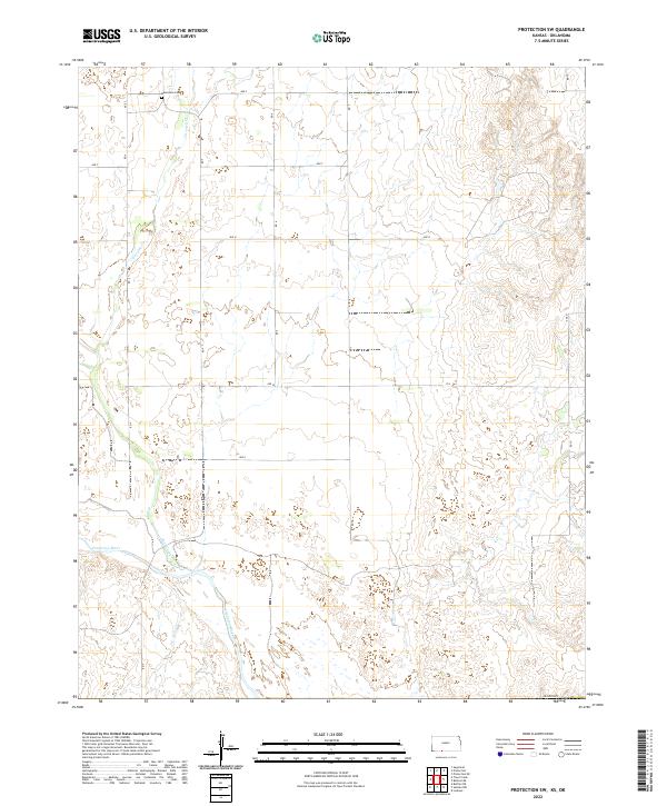 Protection SW, KS-OK — USGS 7.5-minute topo (2022)