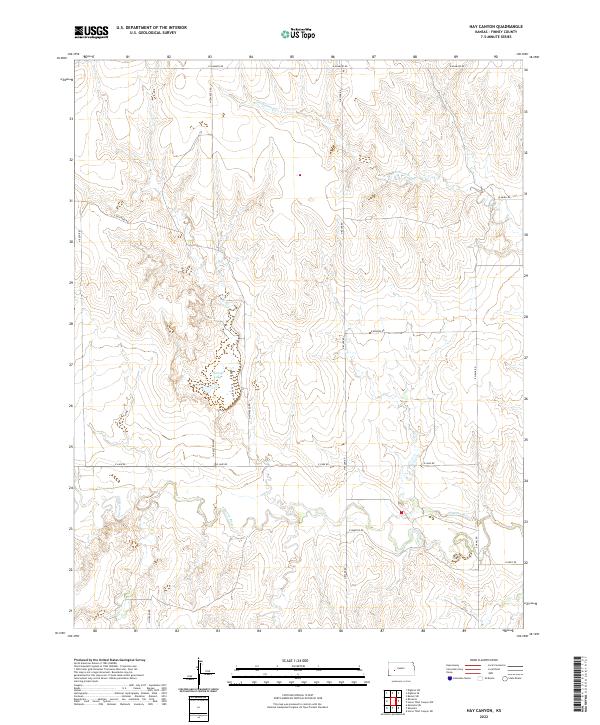 Hay Canyon, KS — USGS 7.5-minute topo (2022)