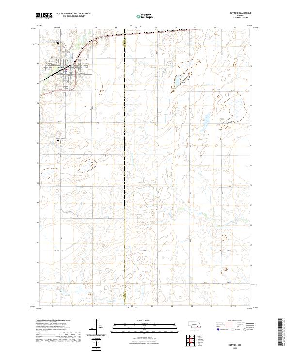 Sutton, NE — USGS 7.5-minute topo (2021)