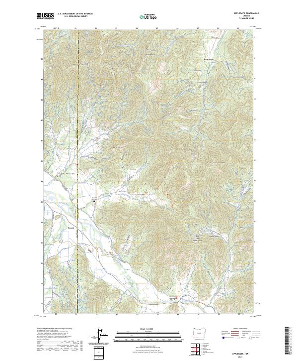 Applegate, OR — USGS 7.5-minute topo (2024)