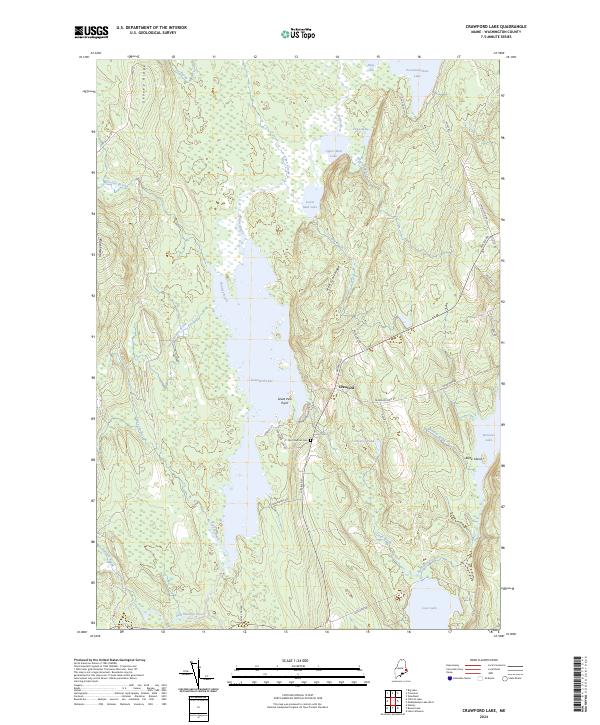 Crawford Lake, ME — USGS 7.5-minute topo (2024)
