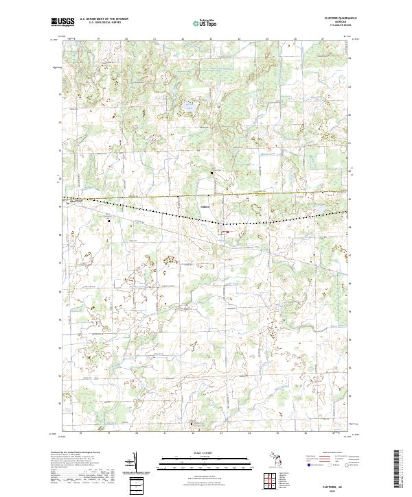 Clifford, MI — USGS 7.5-minute topo (2023)