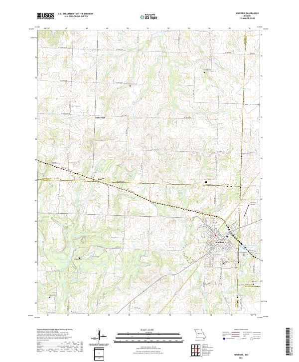 Windsor, MO — USGS 7.5-minute topo (2021)