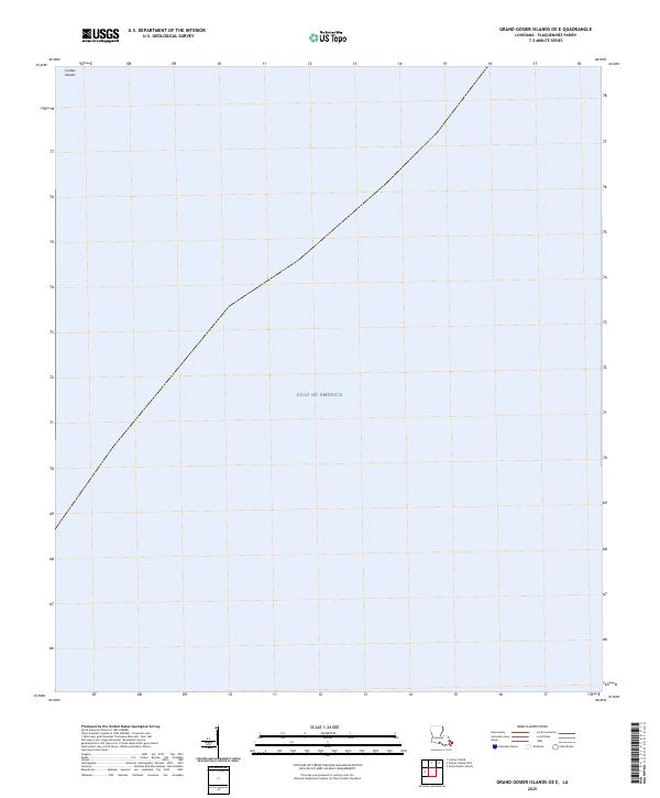 Grand Gosier Islands OE E, LA — USGS 7.5-minute topo (2025)