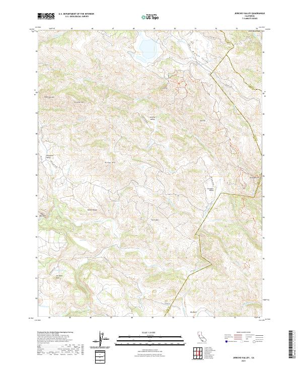 Jericho Valley, CA — USGS 7.5-minute topo (2021)
