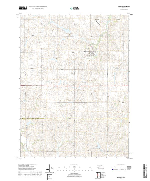 Elmwood, NE — USGS 7.5-minute topo (2021)