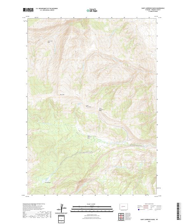 Saint Lawrence Basin, WY — USGS 7.5-minute topo (2021)
