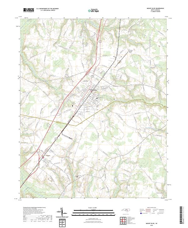 Mount Olive, NC — USGS 7.5-minute topo (2022)