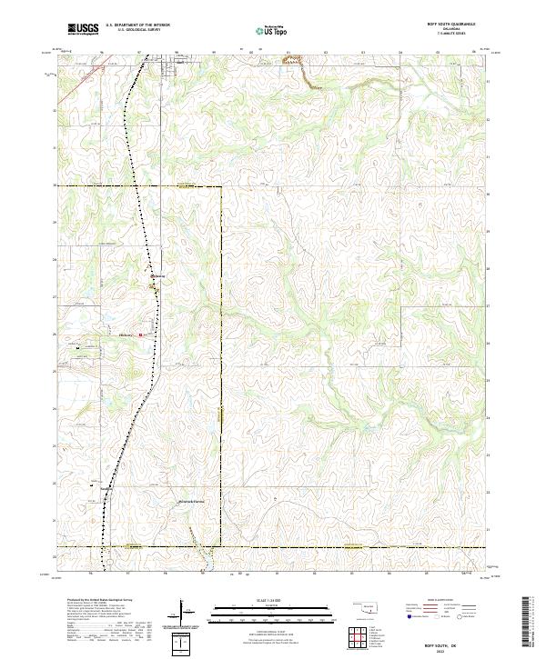 Roff South, OK — USGS 7.5-minute topo (2022)
