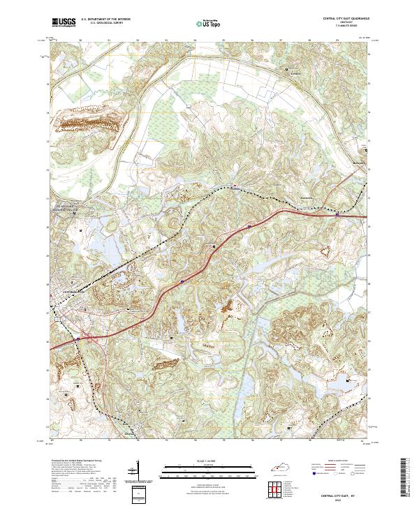 Central City East, KY — USGS 7.5-minute topo (2022)