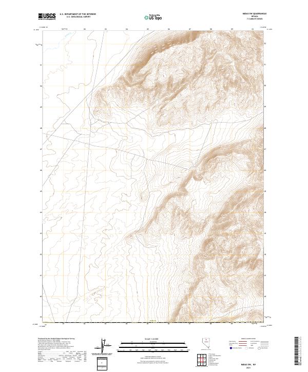 Midas SW, NV — USGS 7.5-minute topo (2021)