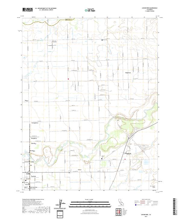 Lockeford, CA — USGS 7.5-minute topo (2021)