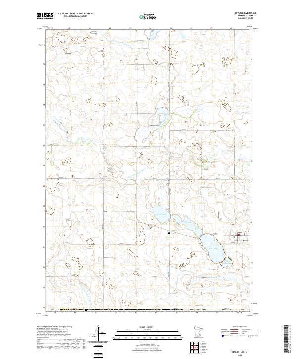 Ceylon, MN-IA — USGS 7.5-minute topo (2022)