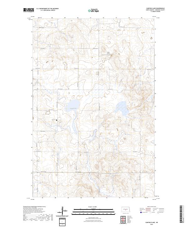 Canfield Lake, ND — USGS 7.5-minute topo (2024)