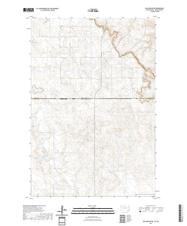 McLaughlin NE, SD-ND — USGS 7.5-minute topo (2021)