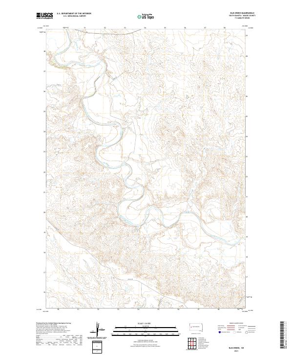 Elm Creek, SD — USGS 7.5-minute topo (2021)