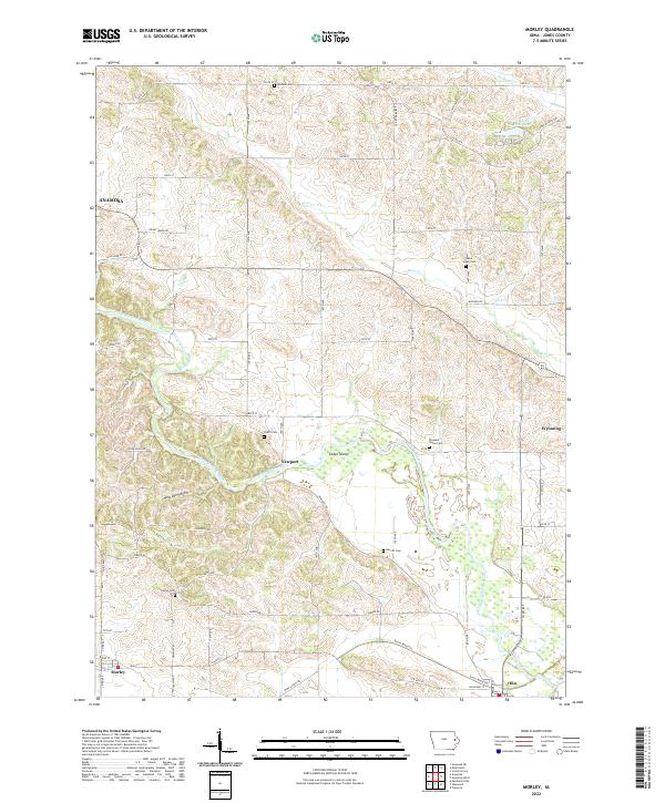 Morley, IA — USGS 7.5-minute topo (2022)