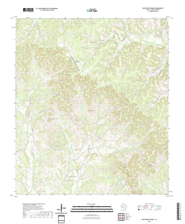 Whitworth Ranch, TX — USGS 7.5-minute topo (2022)