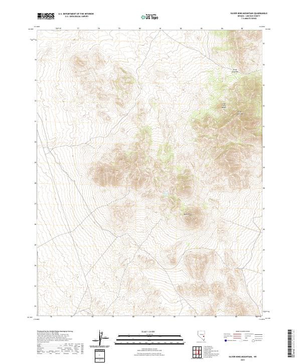 Silver King Mountain, NV — USGS 7.5-minute topo (2021)
