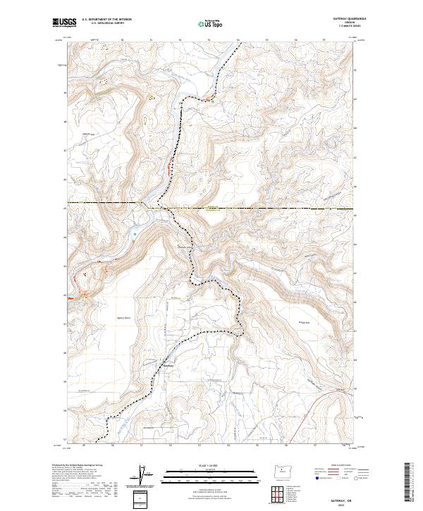 Gateway, OR — USGS 7.5-minute topo (2023)