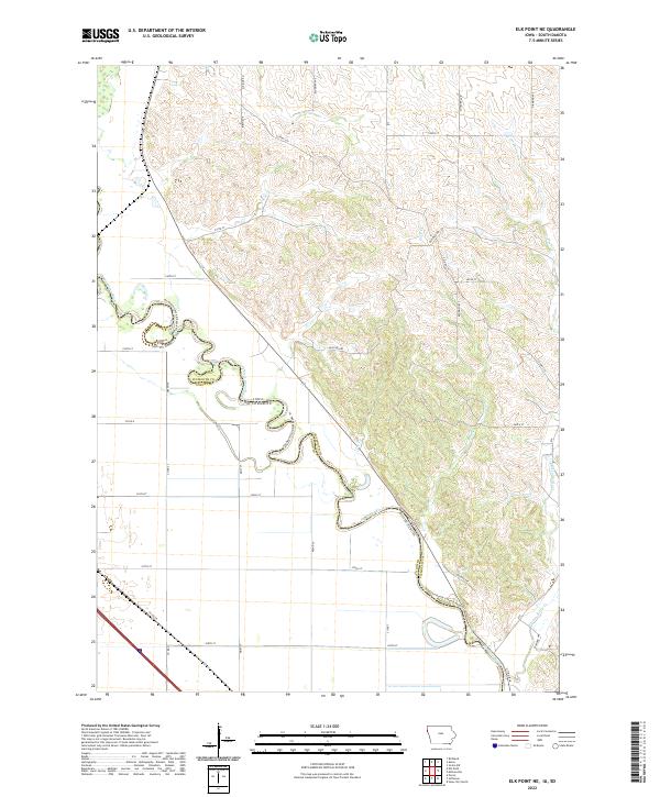 Elk Point NE, IA-SD — USGS 7.5-minute topo (2022)