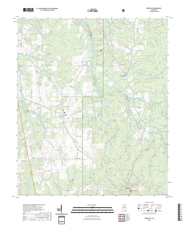 Forkville, MS — USGS 7.5-minute topo (2024)
