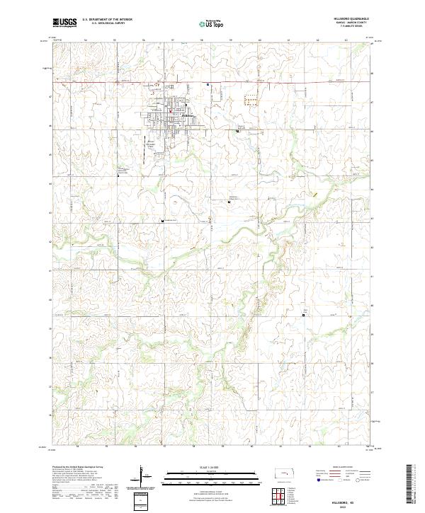 Hillsboro, KS — USGS 7.5-minute topo (2022)