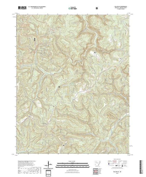 Fallsville, AR — USGS 7.5-minute topo (2024)