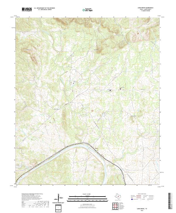Lone Grove, TX — USGS 7.5-minute topo (2022)