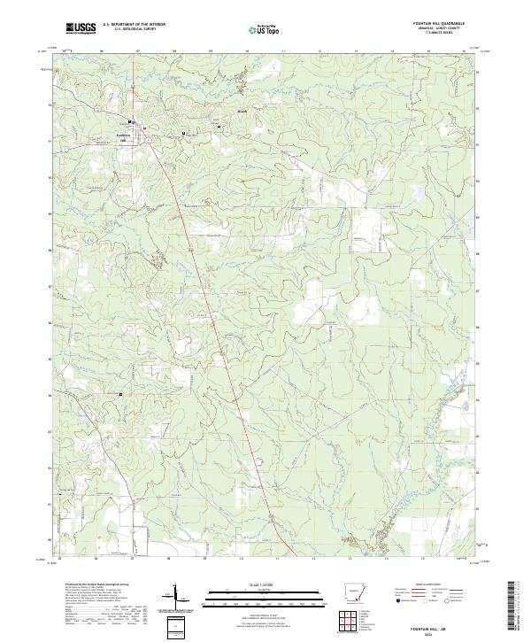 Fountain Hill, AR — USGS 7.5-minute topo (2024)