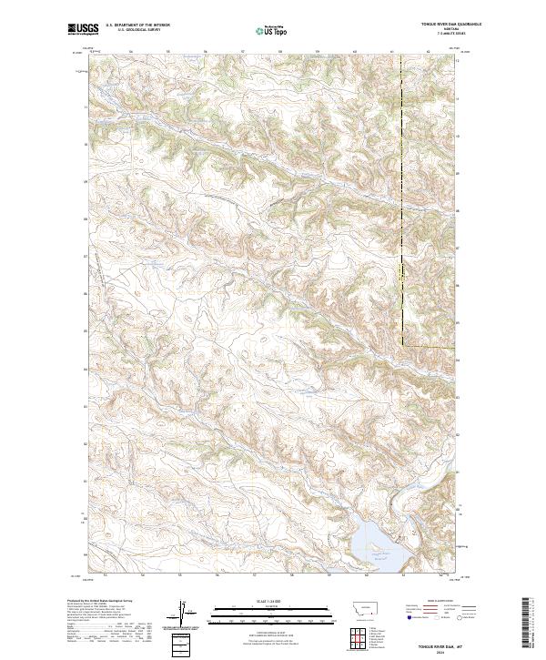 Tongue River Dam, MT — USGS 7.5-minute topo (2024)