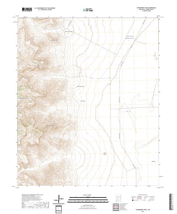 Strawberry Peak, NM — USGS 7.5-minute topo (2023)